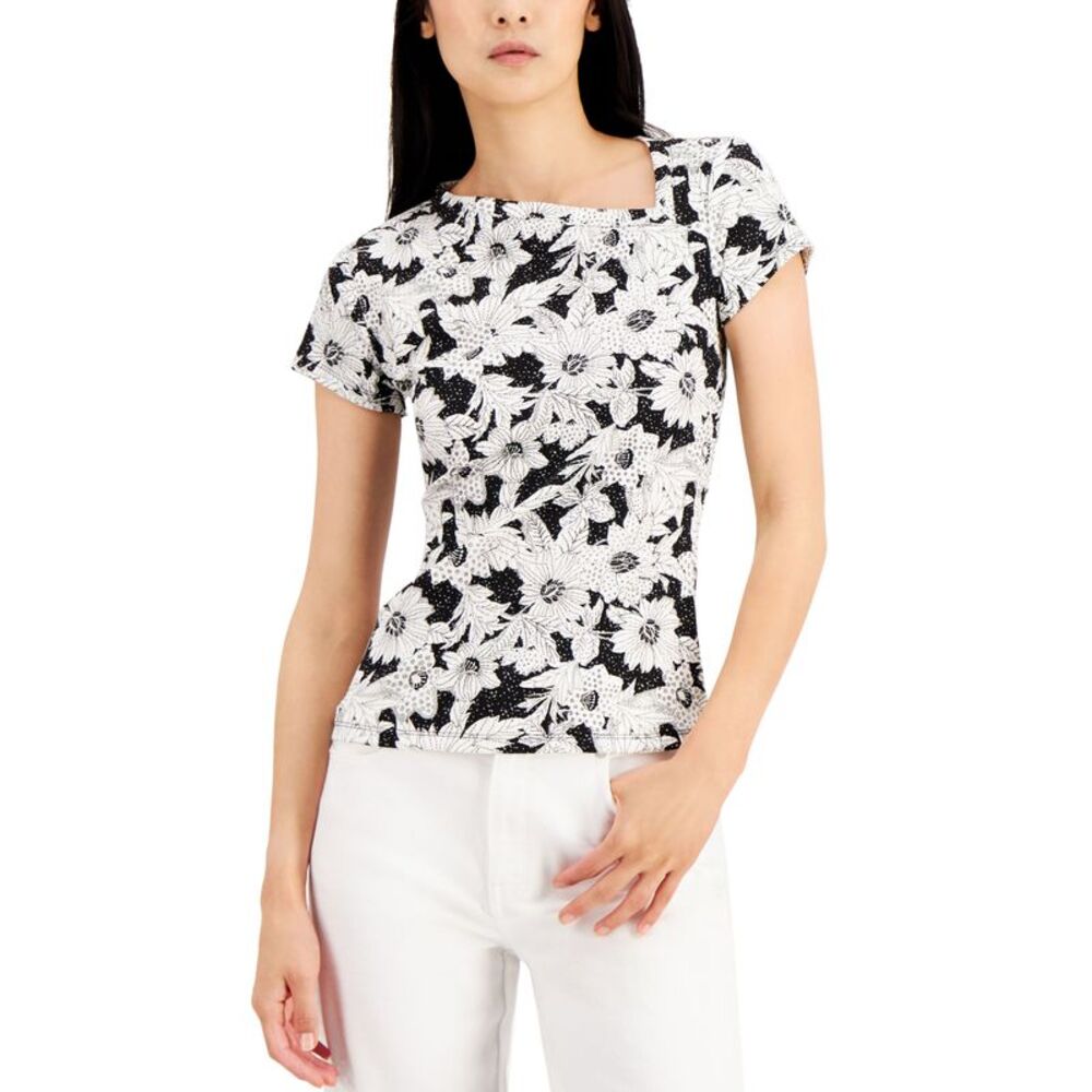 INC International Concepts Petite Printed Asymmetric Top